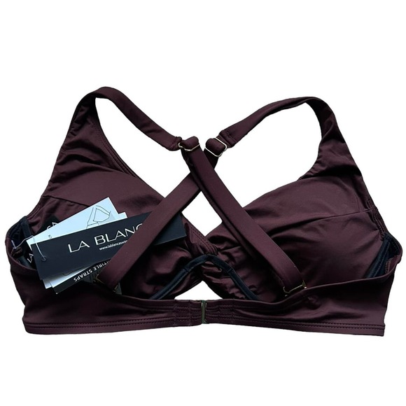LA BLANCA Underwire Twist Convertible  Bikini Bra Top Island Goddess in Java - Picture 3 of 5